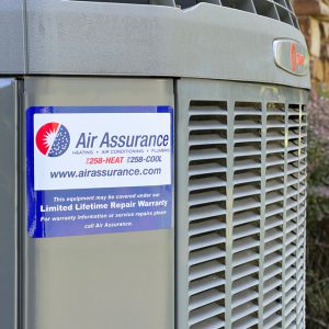 custom printed hvac stickers for air assurance