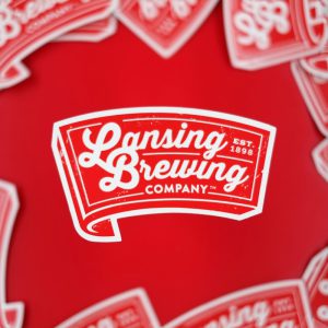 lansing brewing company die cut stickers printed by comgraphx