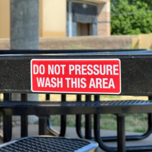 do not pressure wash heavy duty safety sticker printed by comgraphx