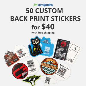 50 - 3" Back Print Sticker Deal