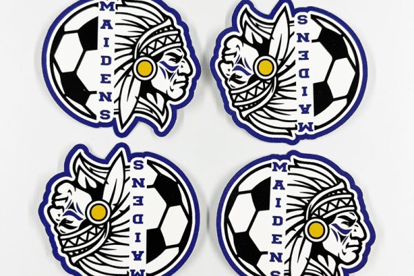 Custom vinyl stickers produced fast on durable 4mil material for Maidens Soccer team