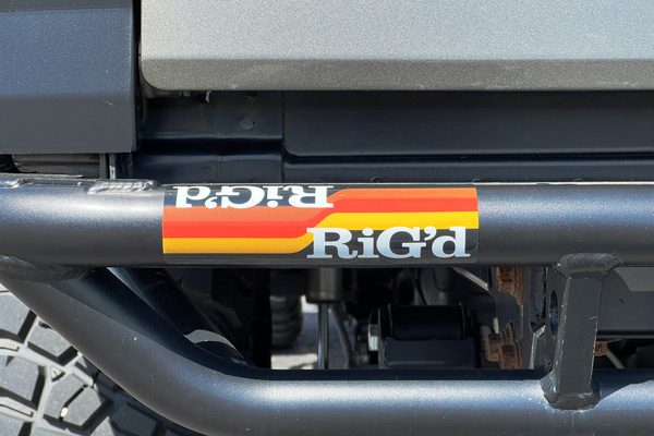Rig'd heavy duty sticker printed by comgraphx