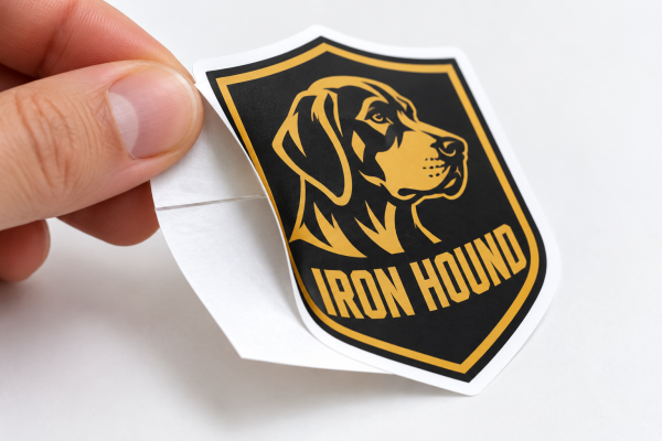 Back slit liner on a removable die-cut brewery sticker for easy peeling