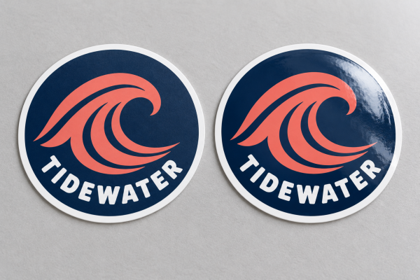 Matte and gloss laminate removable stickers side by side